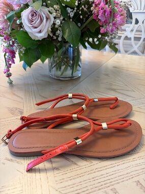 American Eagle Organe Strappy Thong Sandals / Gold Hardware / Dressy Flip Flops